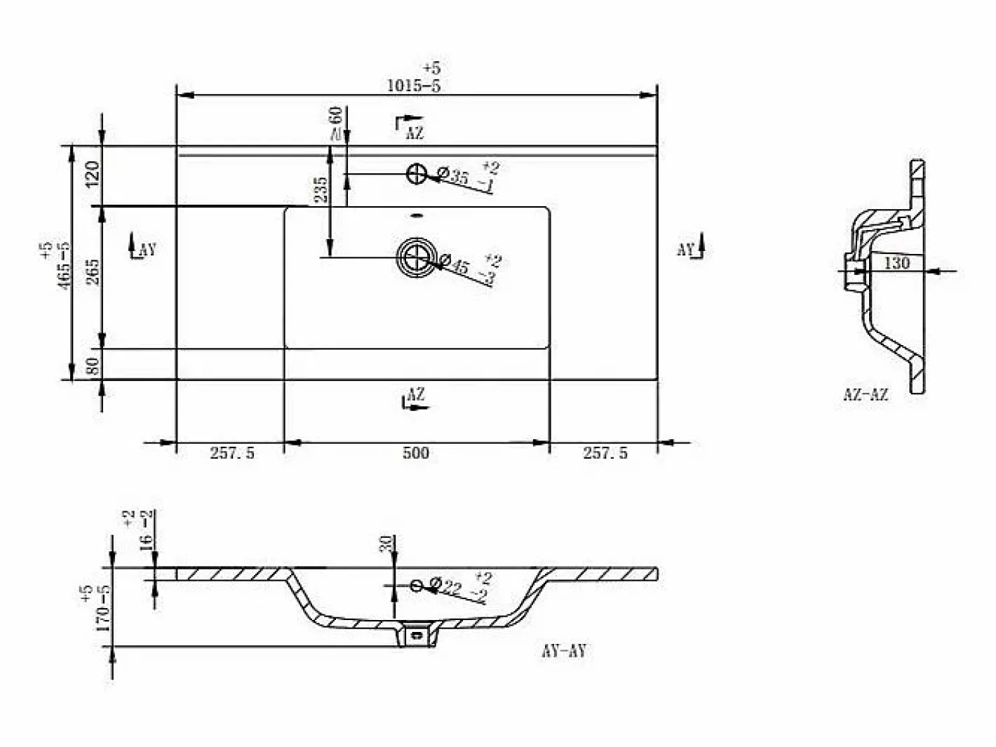 Shower & Design Lavabo|Lavabo empotrable de cerámica - L101 cm - MOTIAC