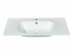 Lavabo encastrable de resina efecto piedra, , L80 x l46 cm, OKIWA^Shower & Design New