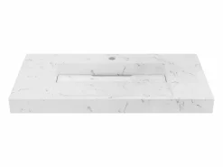Shower & Design Lavabo flotante de solid surface blanca - 90 cm - TAKOTNA Blanco Sale