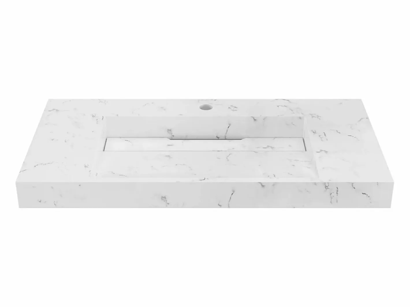 Shower & Design Lavabo flotante de solid surface blanca - 90 cm - TAKOTNA Blanco Sale
