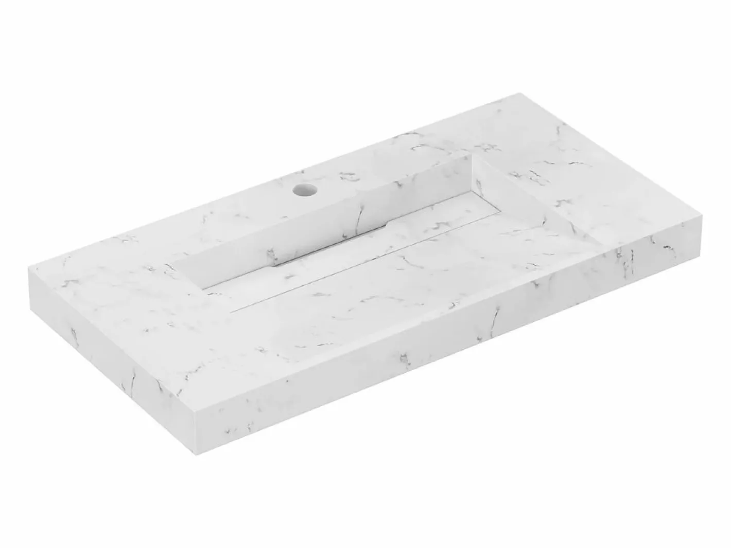 Shower & Design Lavabo flotante de solid surface blanca - 90 cm - TAKOTNA Blanco Sale