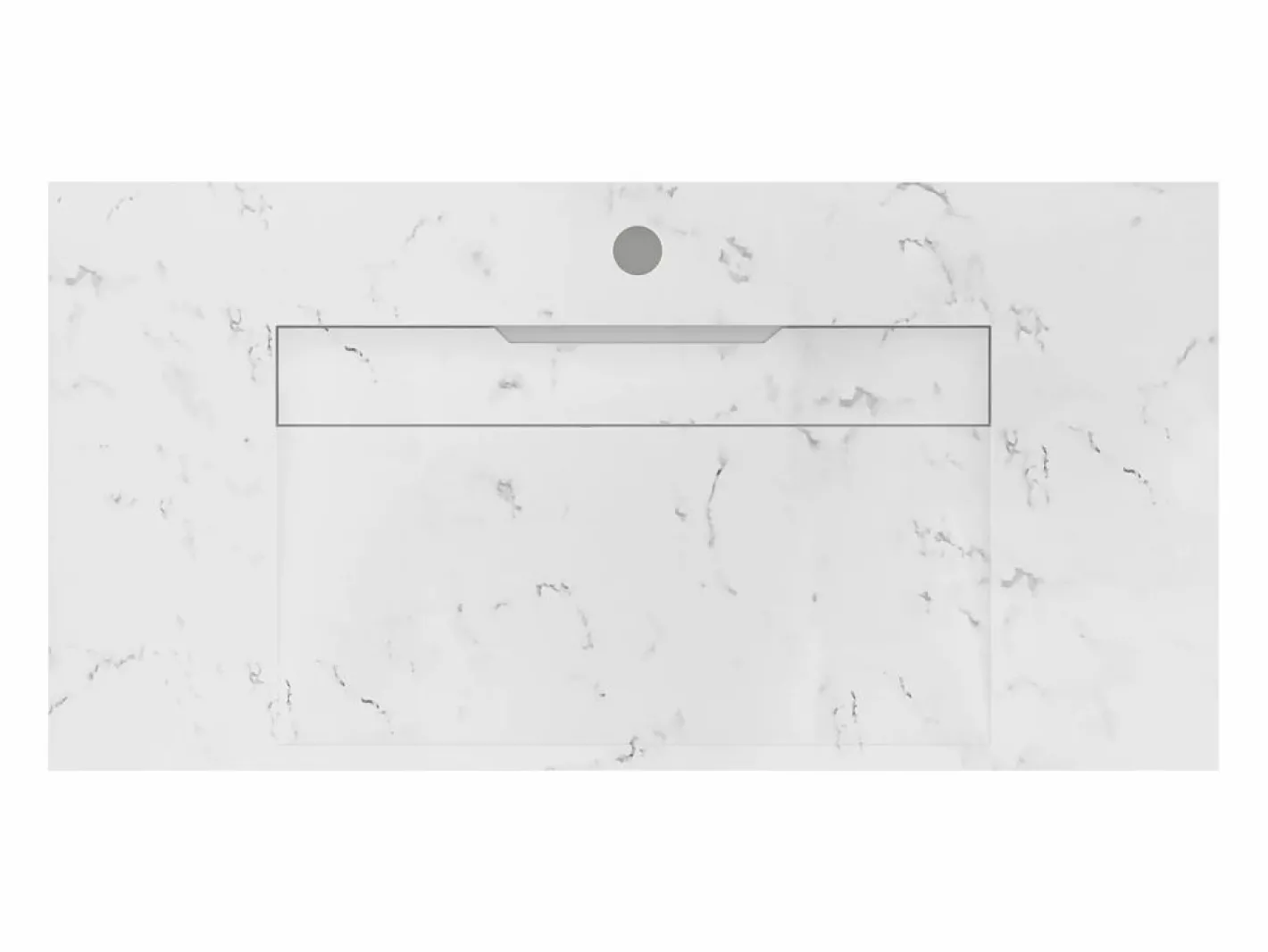 Shower & Design Lavabo flotante de solid surface blanca - 90 cm - TAKOTNA Blanco Sale
