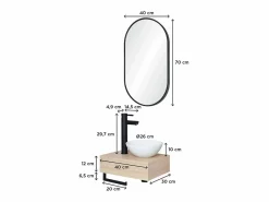 Lavabo grueso + lavabo + grifo + espejo SOHO^
