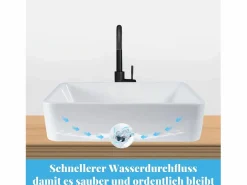 NETTLIFE Lavabo|Lavabo lavabo de baño sobre encimera de cerámica - lavabo de baño cuadrado sobre encimera