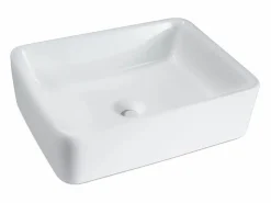 NETTLIFE Lavabo|Lavabo lavabo de baño sobre encimera de cerámica - lavabo de baño cuadrado sobre encimera
