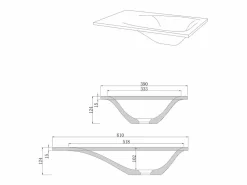 Shower & Design Lavabo|Mueble De Pared Para Baño|Lavabo rectangular de hormigón - Gris - L61 x Alt. 39 cm - TICINO