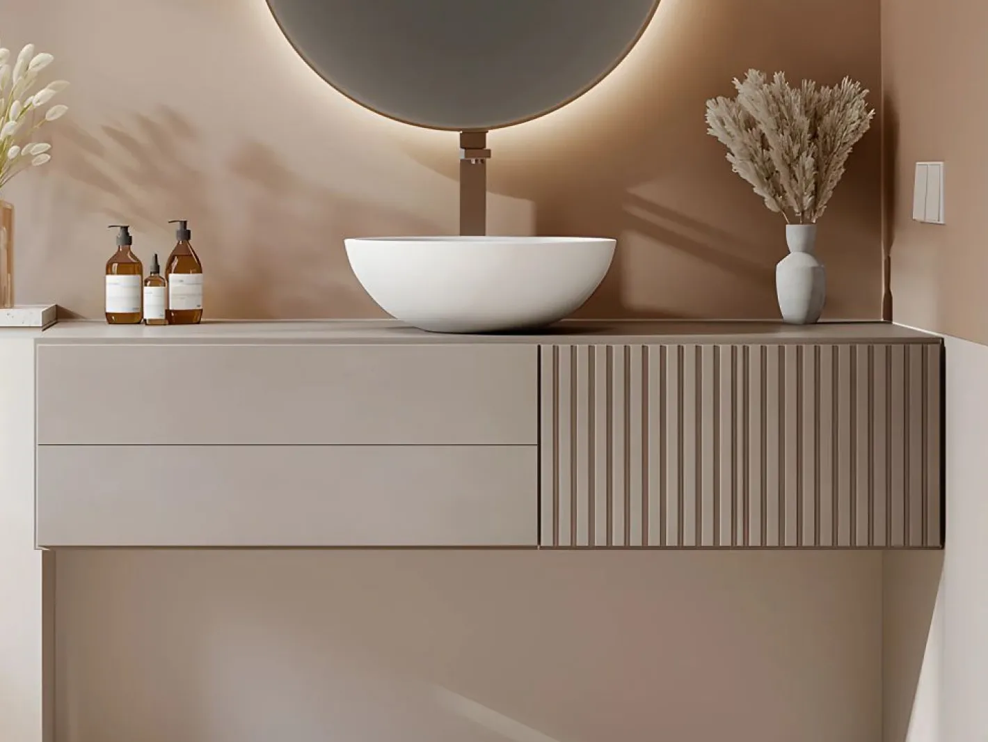 Lavabo redondo de solid surface - 40 cm - - IMJA^Shower & Design Discount