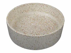Shower & Design Lavabo|Lavabo redondo de terrazo rosa, D39 x Alt. 12 cm, DUKAT
