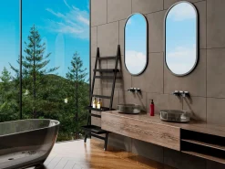Lavabo redondo translúcido de resina - 40 cm - - SPAVO^Shower & Design Discount