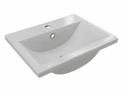 Lavabo semiempotrado de cerámica blanca - - Ancho 51 cm - YASMAC II^Shower & Design Sale