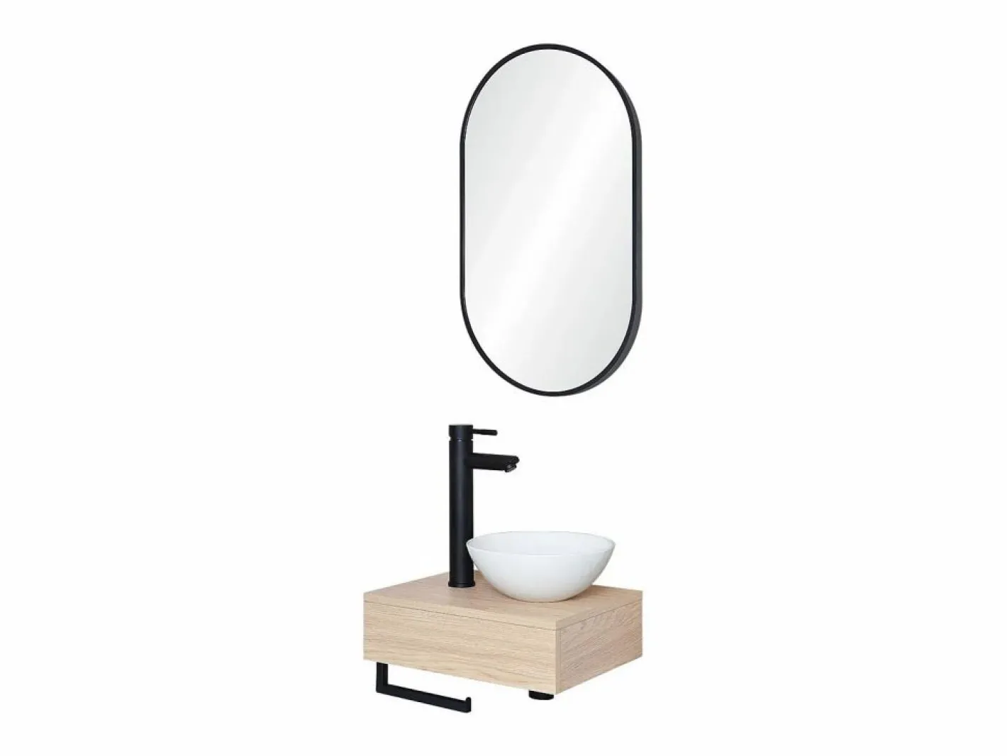 Mueble De Aseo|Lavabo sobre encimera grueso + lavabo + espejo SOHO