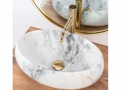 Rea Lavabo Sobre Encimera Linda Granit White Blanco Sale