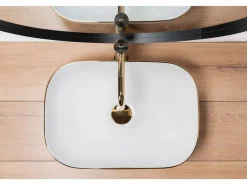 Rea Lavabo Sobre Encimera Belinda White Gold Blanco Online