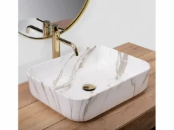 Rea Lavabo Sobre Encimera Demi Shiny Aiax White Blanco Online