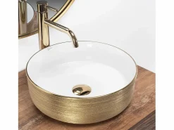 Rea Lavabo Sobre Encimera Sami White Gold Blanco Online