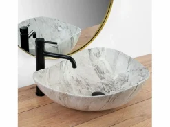 Rea Lavabo Sobre Encimera Dora Stone White Blanco Online