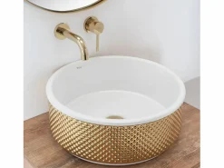 Rea Lavabo|Lavabo Sobre Encimera Helen White Gold