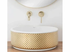 Rea Lavabo|Lavabo Sobre Encimera Helen White Gold