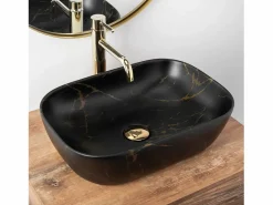 Rea Lavabo|Lavabo Sobre Encimera Belinda Marble Matt Black