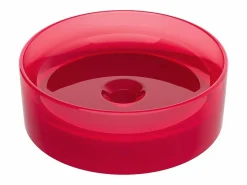 Shower & Design Lavabo sobre encimera redondo translúcido de resina - 40 cm - - SPAVO Rojo Outlet