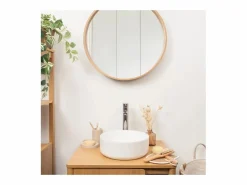 Lavabo sobre encimera redondo de cerámica blanca MII de 30 cm Blanco Sale