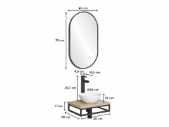 Mueble De Aseo|Lavabo SOHO slim + lavabo + grifo + espejo
