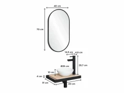 Lavabo SOHO slim + lavabo + grifo + espejo^ Online