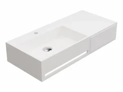 Lavabo suspendido de solid surface con toallero - 90 cm - GANDAKI^Shower & Design Online