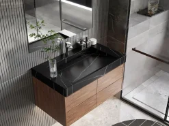 Shower & Design Lavabo|Lavabo suspendido efecto mármol - 90 cm - TAKOTNA