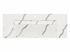 Shower & Design Lavabo|Lavabo suspendido efecto mármol blanco - 120 cm - TAKOTNA