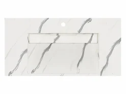 Lavabo suspendido efecto mármol blanco - 90 cm - TAKOTNA^Shower & Design Discount