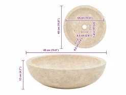 vidaxl Lavabo 40x12 cm mármol crema Beige Sale