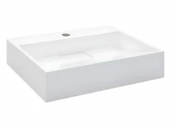 Lavabo 50x38x13 cm resina mineral/mármol ES256938 Blanco Clearance