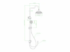 Leeds columna de ducha sin mezclador cromada^Essebagno
