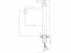 Leeds mezclador alto lavabo rétro^Essebagno Outlet