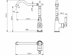 Essebagno Grifo De Cocina|Leeds mezclador para fregadero retro