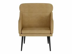Garden Furniture Sillón Escandinavo|Leon Scott Sillón de terciopelo marrón 63x76x80 cm