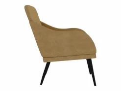 Garden Furniture Sillón Escandinavo|Leon Scott Sillón de terciopelo marrón 63x76x80 cm