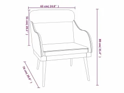 Leon Scott Sillón de terciopelo 63x76x80 cm^Garden Furniture New