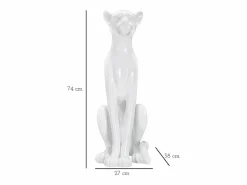 Leopardo sentado cm 27x38x74 Blanco Best