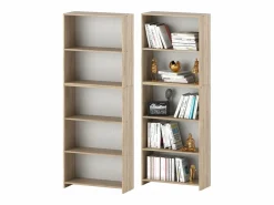 Armario Oficina|Librería - Estantería multifunción Roble Sonoma 5 niveles 70X30x189cm - Para libros, juguetes y accesorios de oficina