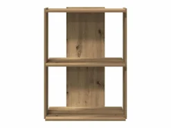 Clicnbuy Librería 3 niveles madera ingeniería roble artesanal 60x30x80cm Marru00f3n Clearance