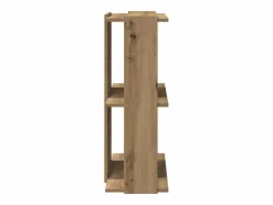 Clicnbuy Librería 3 niveles madera ingeniería roble artesanal 60x30x80cm Marru00f3n Clearance