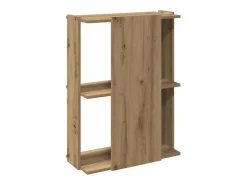 Clicnbuy Librería 3 niveles madera ingeniería roble artesanal 60x30x80cm Marru00f3n Clearance