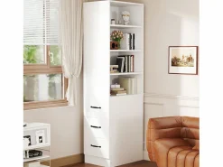 Librería alta de salón - 60 x 38 x 180 cm - con 3 cajones + estantes regulables - aglomerado -^Merax New
