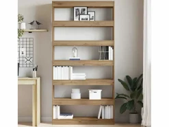 Librería|Librería Artesanal de Madera Maciza de Roble 100 x 30 x 198 cm