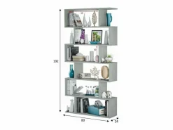 Librería|Librería ATHENA - hormigón - 6 nichos - 192 x 80 x 24 cm