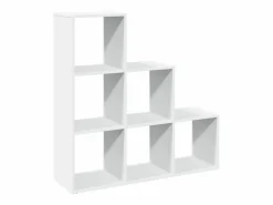 vidaxl Estantería|Librería biombo de 3 niveles, blanca, 99x29x99 cm, madera de ingeniería