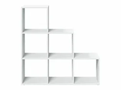 vidaxl Estantería|Librería biombo de 3 niveles, blanca, 99x29x99 cm, madera de ingeniería