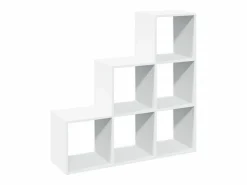 vidaxl Estantería|Librería biombo de 3 niveles, blanca, 99x29x99 cm, madera de ingeniería